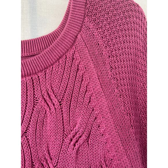 EUC Sonoma women's cable knit crew neck sweater in mauve, size XXL - Picture 6 of 10